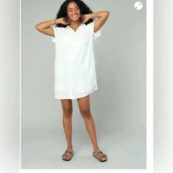Nation LTD Dresses & Skirts - NWOT Nation LTD Pima cotton button down white singer dress SMALL